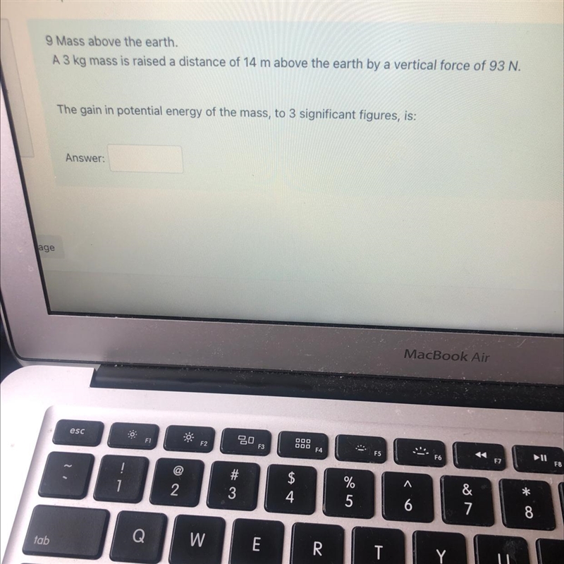 HELP PLS!! A 3 kg mass is raised a distance of 14 m above the earth by a vertical-example-1