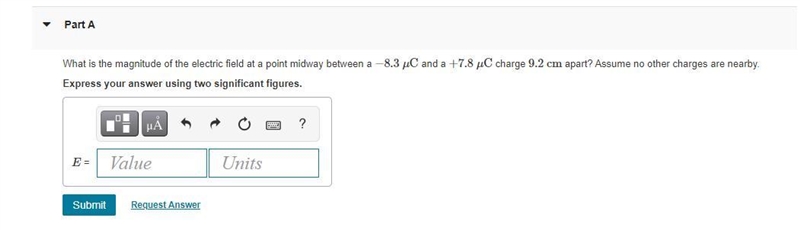 How can I solve the following statement? What is the magnitude of the electric field-example-1