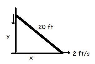 A 20 ft ladder leans against a wall. The bottom of the ladder is 3 ft from the wall-example-1