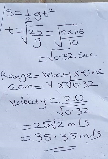 A ball rolls over the edge of a platform with only a horizontal velocity. The height-example-1