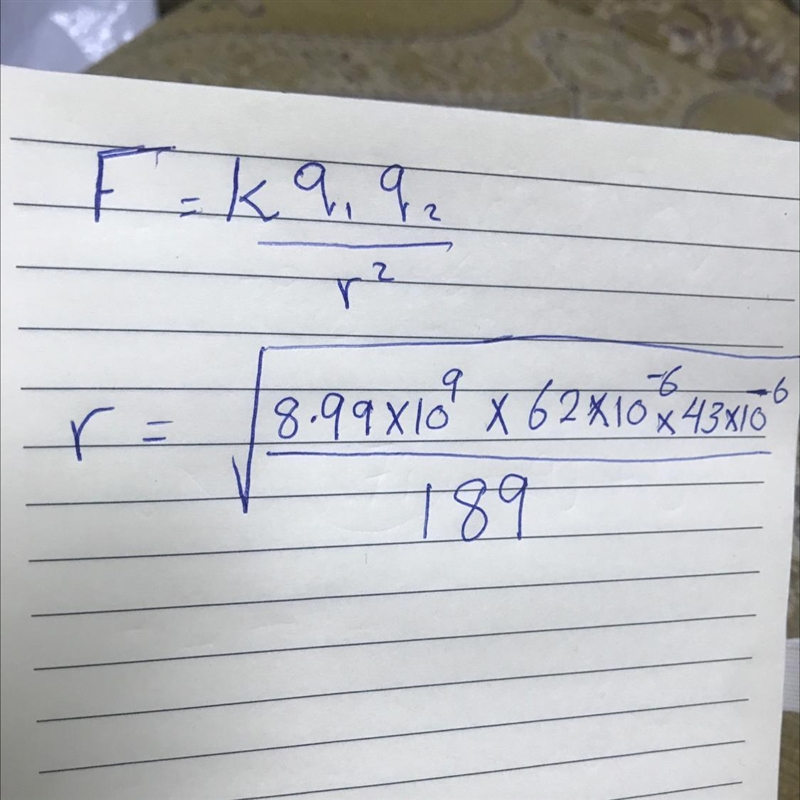 Two electrostatic point charges of +62.0 µC and +43.0 µC exert a repulsive force on-example-1