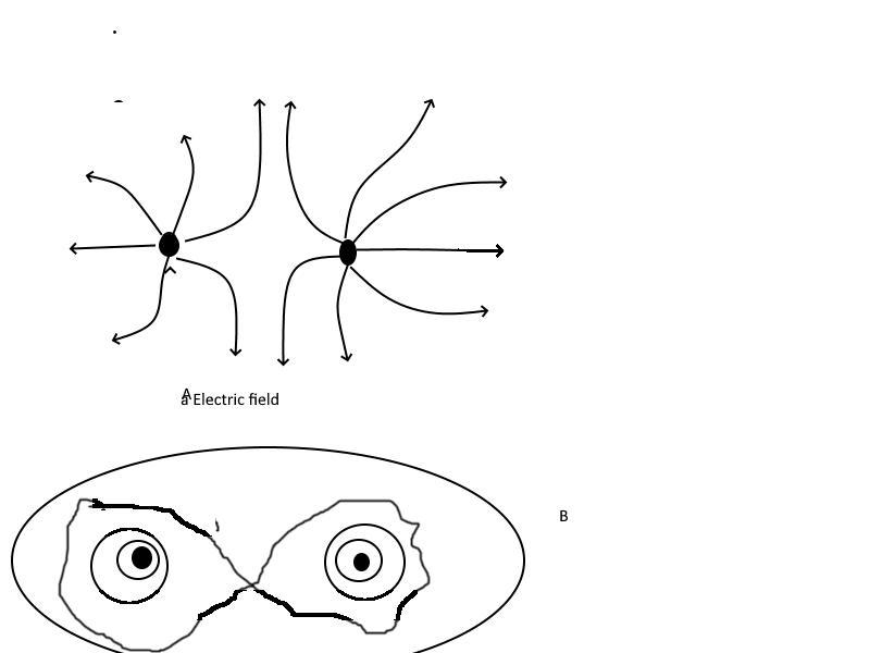 Sketch the electric field around these two objects if they have the same sign of charge-example-1