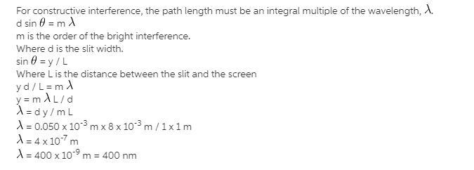 In Youngs double slit experiment the distance between the screen and the slits is-example-1