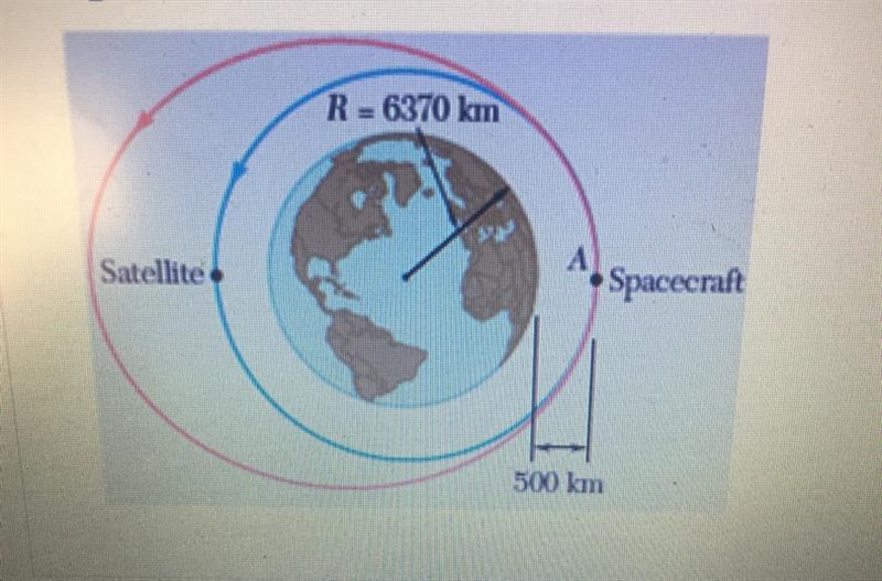 A spacecraft and a staellite are at diametrically opposite position in the same circular-example-1