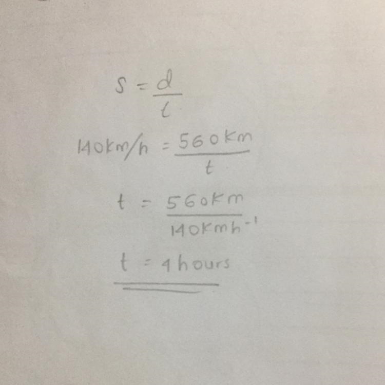 A train is travelling at a uniform speed of 140 km/h. How long will it take to cover-example-1