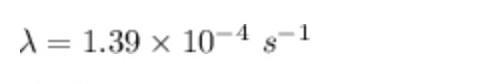 PLEASE HELP ME WITH THIS ONE QUESTION The half-life of Barium-139 is 4.96 x 10^3 seconds-example-1