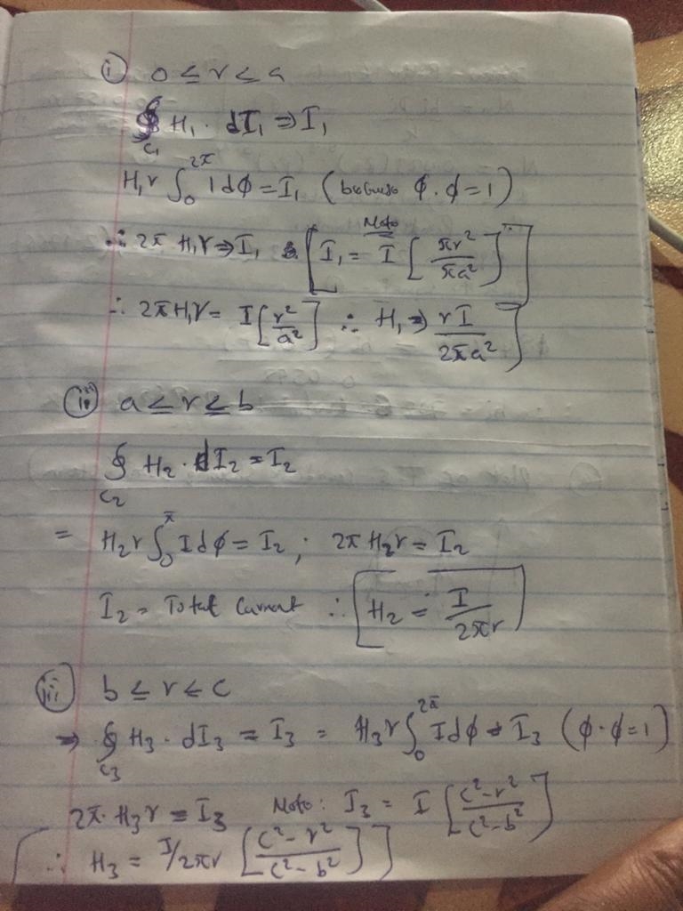 Current I flows along the positive z-direction in the inner conductor of a long coaxial-example-1