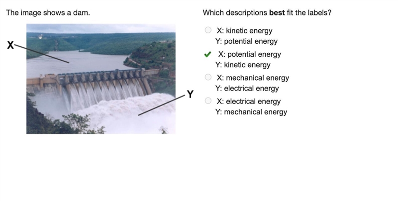 The image shows a dam. A large dam has point X behind it where the water level is-example-1