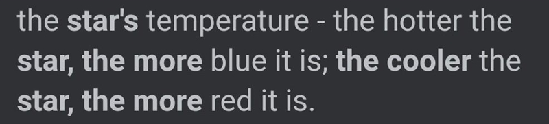 The cooler star, the most ____ it is. a) more luminous b) more blue c) redder​-example-1