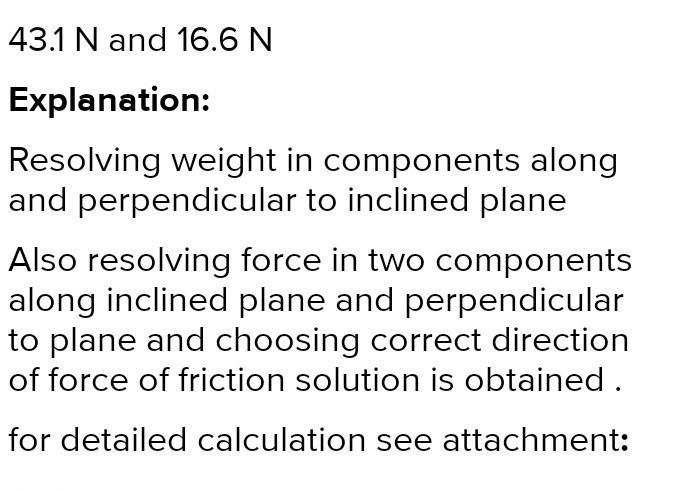 A 5kg block rests on a 30° incline. The coefficient of static friction between the-example-1