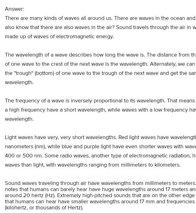 1. A low frequency will have a wavelength?​-example-1