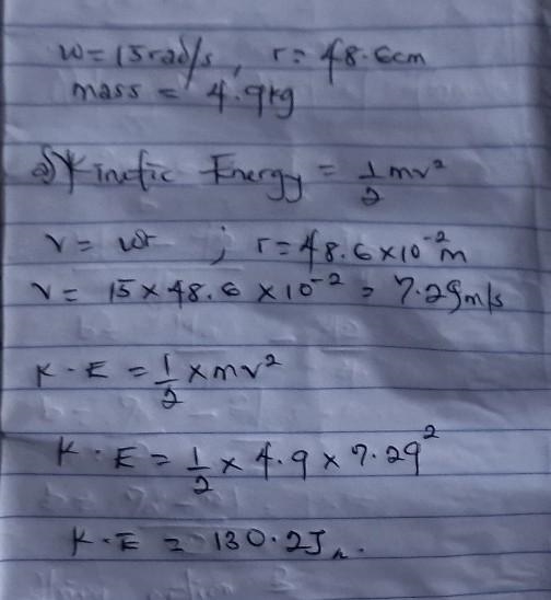 A bicycle wheel is rotating with an angular velocity of 15 rad/s. The wheel has a-example-1