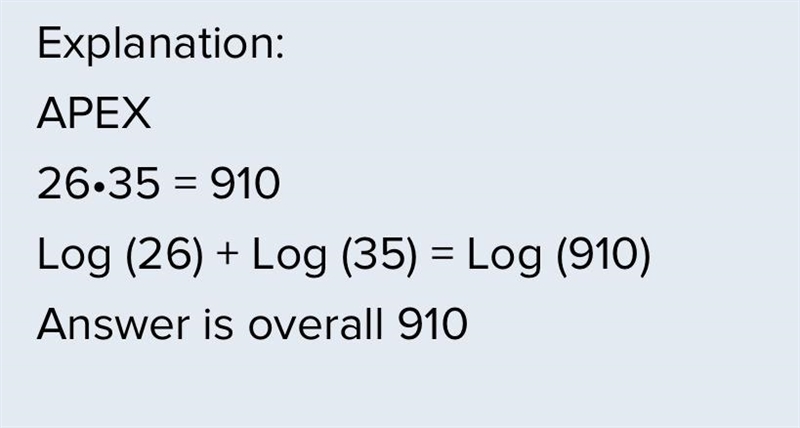 Which equation is equivalent to Log (26•35) ?-example-1