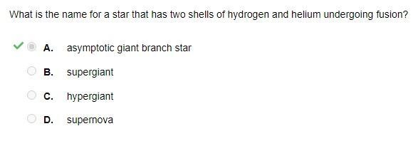 ITS ACTUALLY ASTRONOMY What is the name for a star that has two shells of hydrogen-example-1