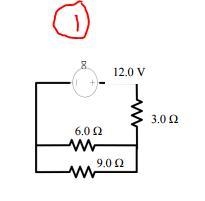 For both circuits: Determine the potential difference on and the current through each-example-1