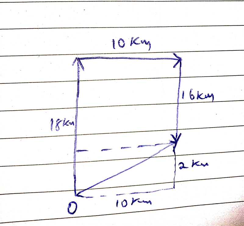 1. A Zambeef delivery track travels 18 km north, 10 km east, and 16 km south. What-example-1