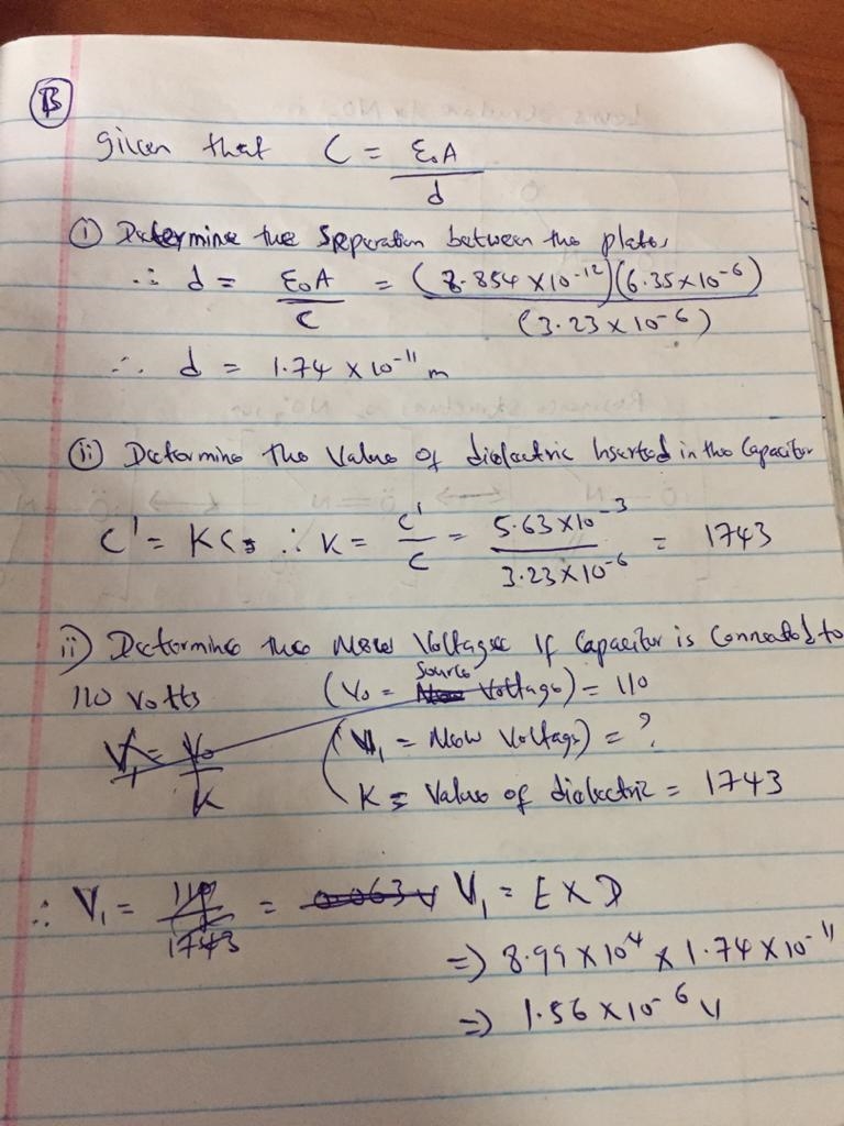 1. A capacitor is made of 2 rectangular metal plates with side length of 3cmx6cm separated-example-1