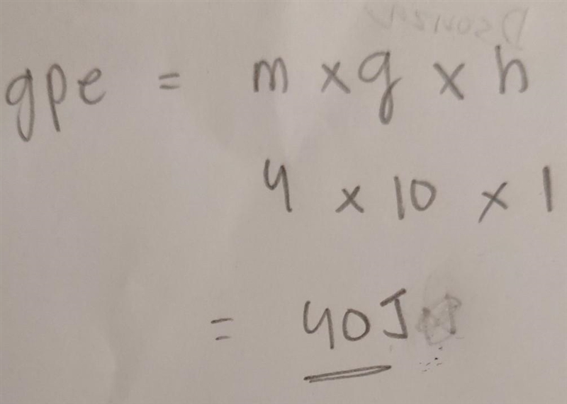 What is the gravitational potential energy of a 4 kg bowling ball 1 m above the ground-example-1