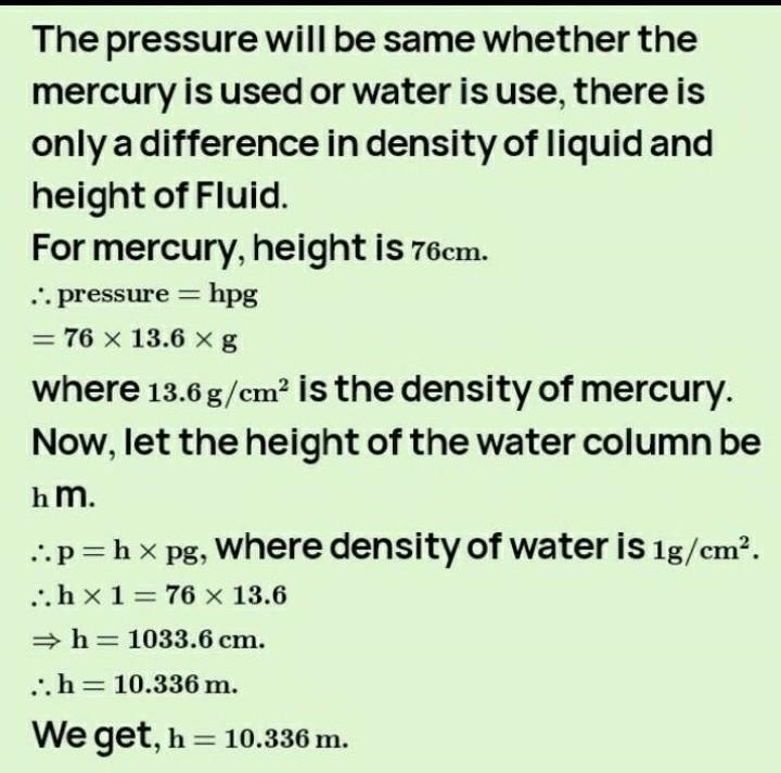 suppose a scientist was able to construct a barometer with a liquid being twice denser-example-1