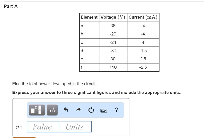 Find the total power developed in the circuit. Express your answer using three significant-example-1