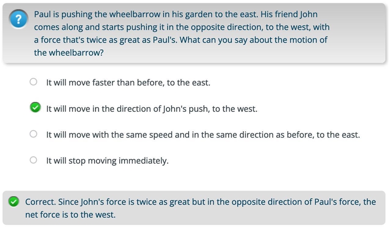 Paul is pushing the wheelbarrow in his garden to the east. His friend John comes along-example-1