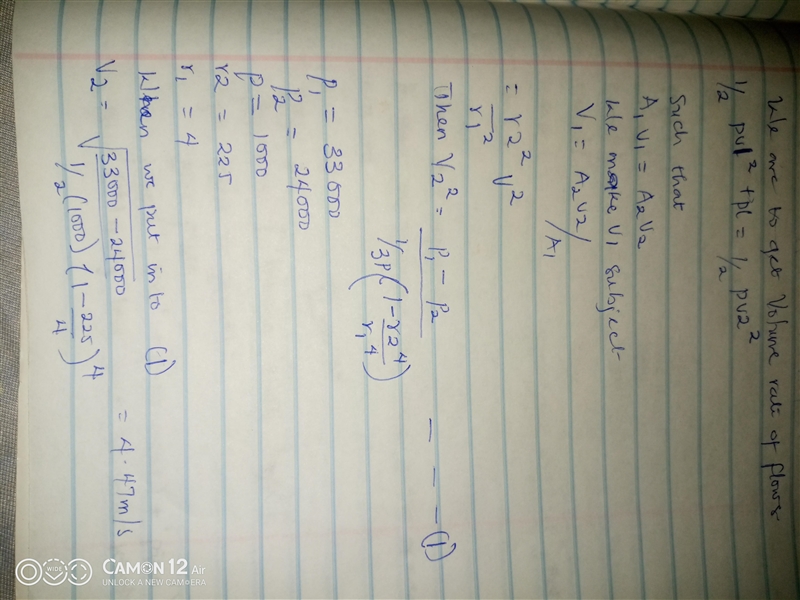 A 8.0 cm-diameter horizontal pipe gradually narrows to 4.5 cm. When water flows through-example-2