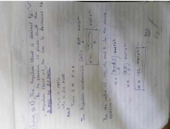 A fan is turned off, and its angular speed decreases from 10.0 rad/s to 6.3 rad/s-example-1