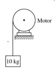 A 10 kg block is attached to a light cord that is wrapped around the pulley of an-example-1