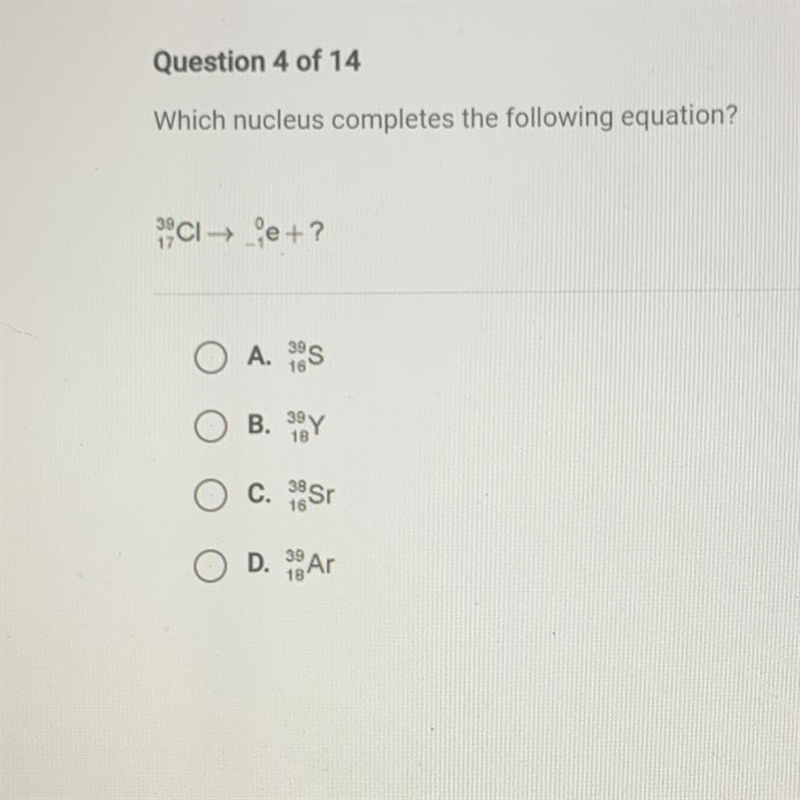 Which nucleus completes the following equation?-example-1