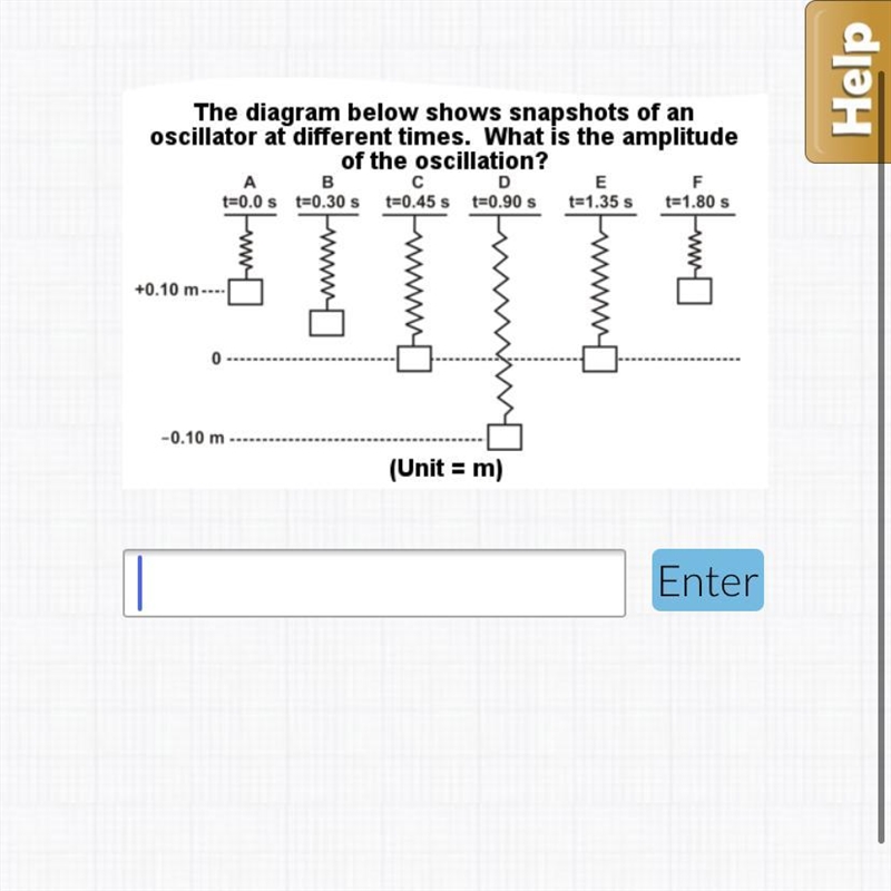 The diagram below shows snapshots of an oscillator at different times. What is the-example-1