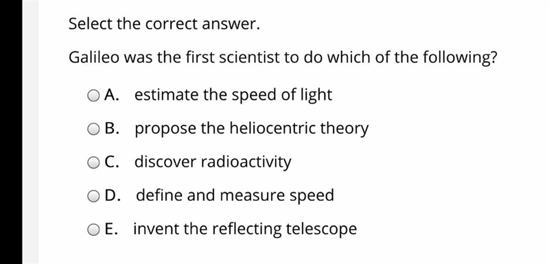 Galileo was the first scientist to do which of the following?-example-1