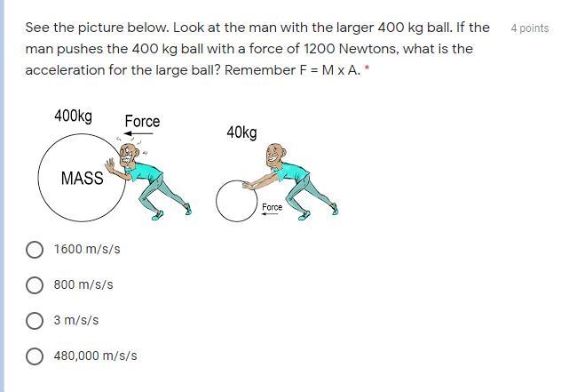 I need an answer ASAP this is Mass Times acceleration-example-1