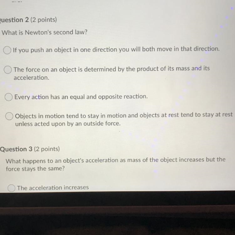 PLEASE HELP!! what is newton’s second law?-example-1