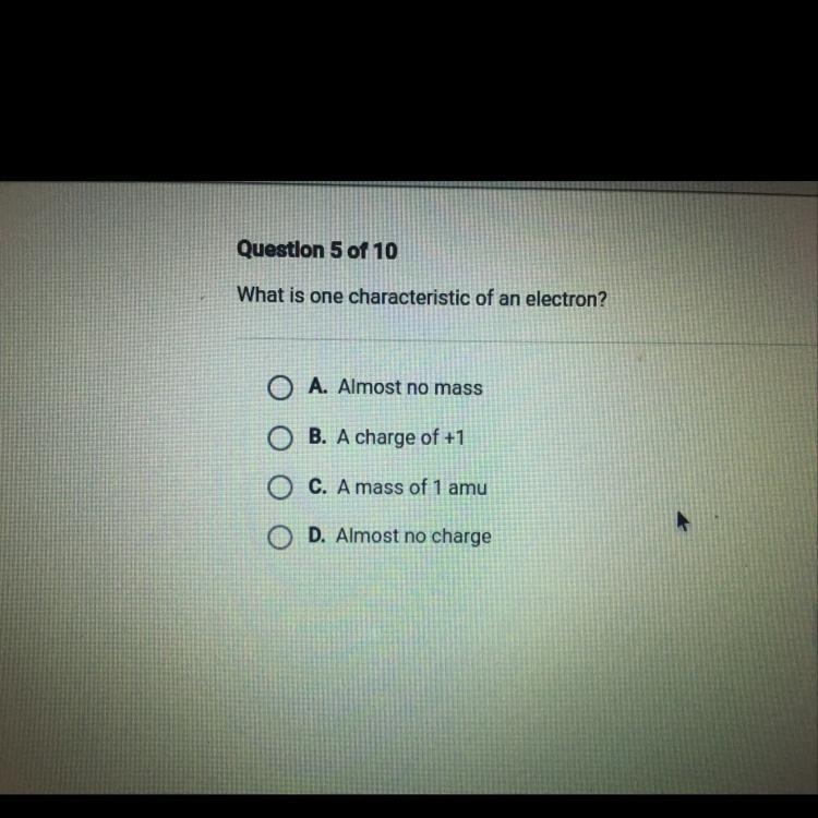 What is one characteristic of an electron?-example-1