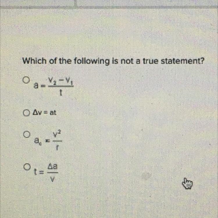 Which of the following is not a true statement? A B C D-example-1