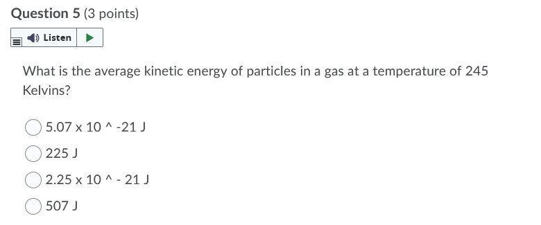 What is the average kinetic energy of particles in a gas at a temperature of 245 Kelvins-example-1