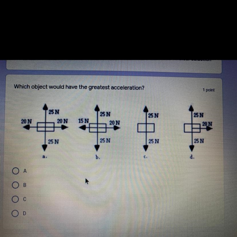 Which object would have the greatest acceleration?-example-1