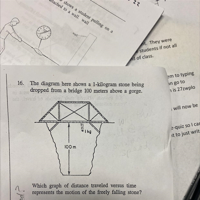 Does the stone remain at a constant speed? Or does it speed up?-example-1