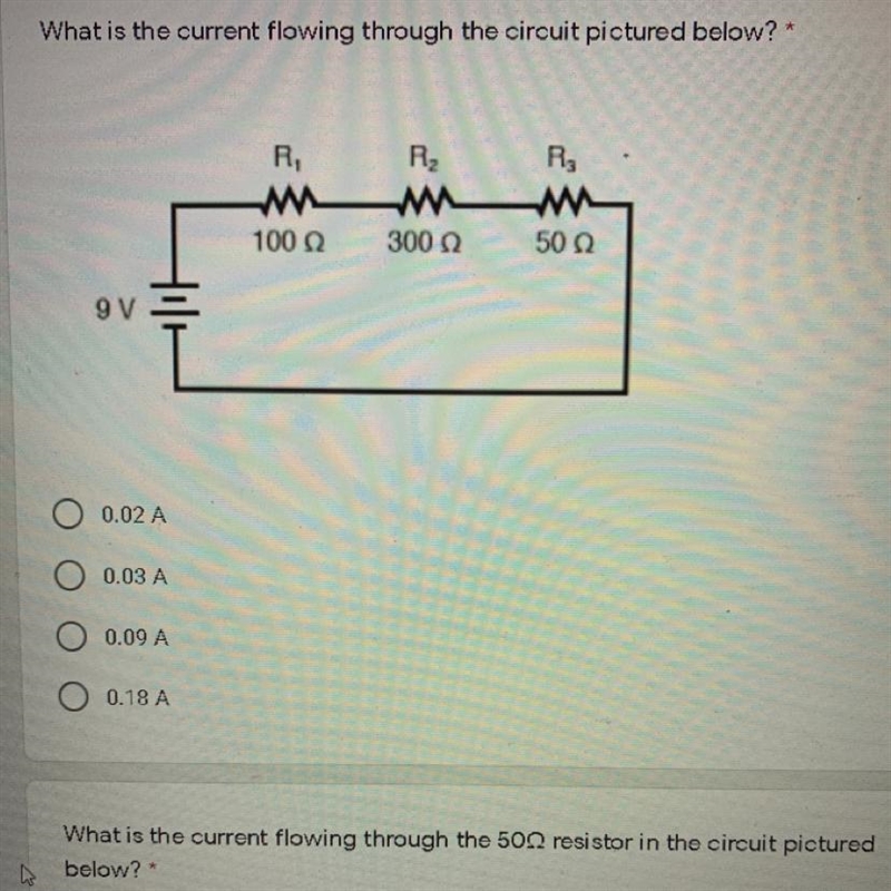 What current is flowing through the circuit pictured below and what is the current-example-1