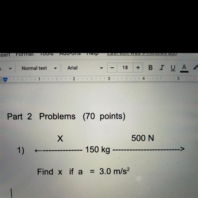 Please help me this is timed . Find x if a = 3.0 m/s^2-example-1