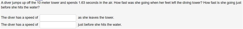 Please Help! ~ 50 Point Reward! A diver jumps up off the 10 meter tower and spends-example-1