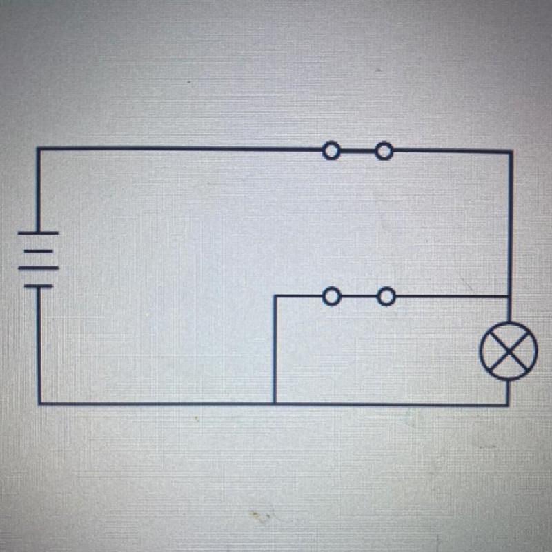 Use the circuit diagram to decide if the lightbulb will light. Justify your answer-example-1