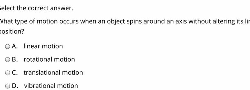 What type of motion occurs when an object spins around an axis without altering its-example-1