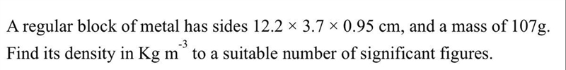 Please help! Please explain how and why you have changed the units to kg m^-3. Thank-example-1