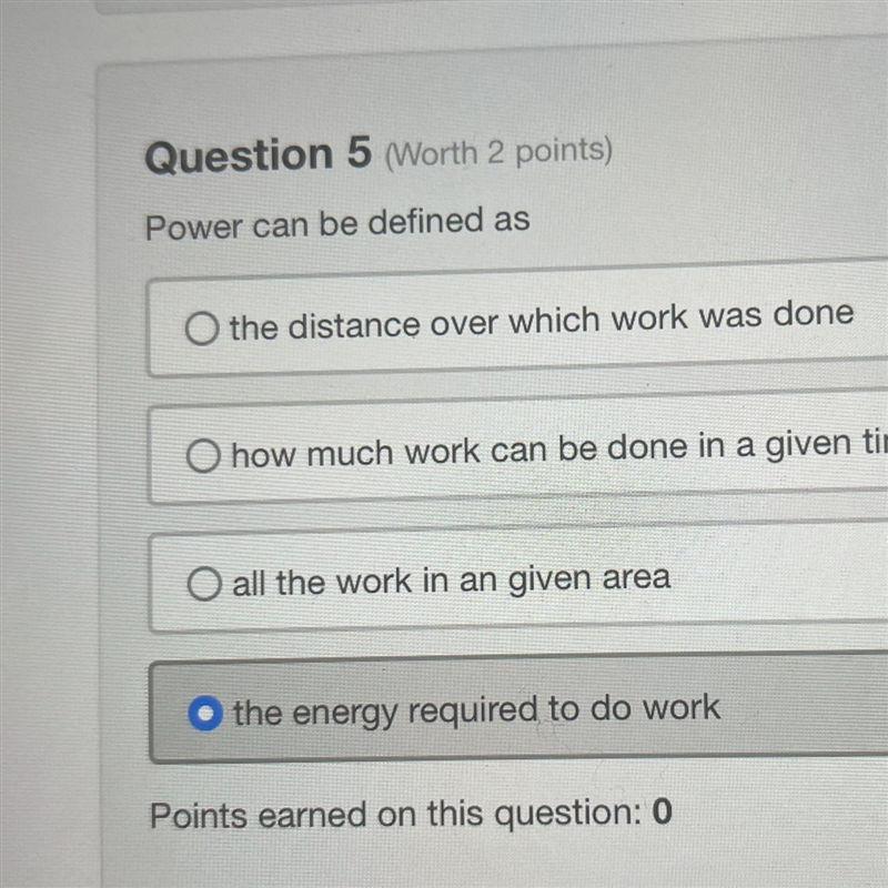 Power can be defined as? A. The distance over which work has done B. How much work-example-1