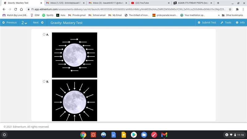 Which gravitational force field diagram is drawn correctly?-example-2