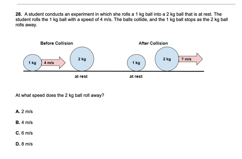 At what speed does the kg ball move ?-example-1