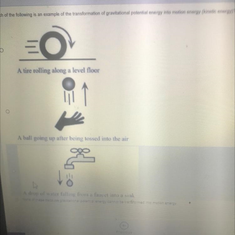 Which of the following is an example of the transformation of gravitational potential-example-1