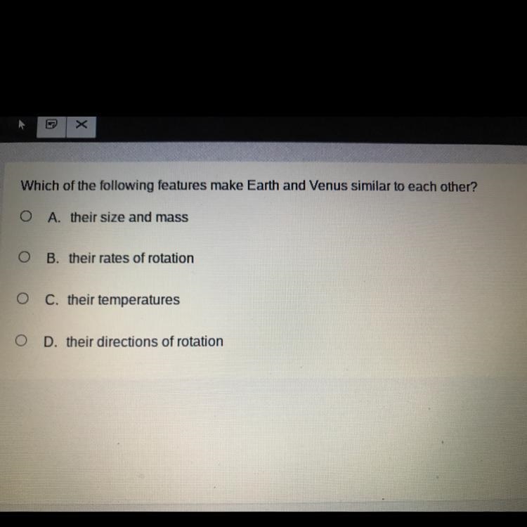 Which of the following features make Earth and Venus similar to each other?-example-1