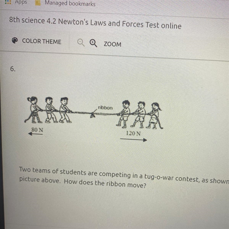 6. ribbon AA SON 120 N Two teams of students are competing in a tug-o-war contest-example-1